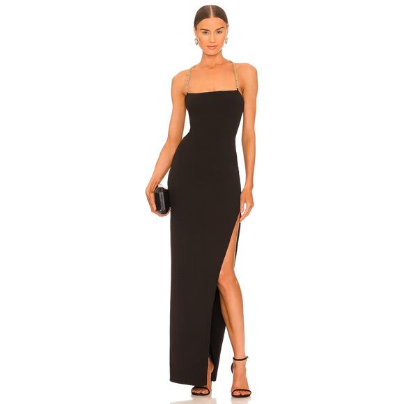 Nookie Estella Gown Maxi Dress Gold Chain Strap Formal Gala Party Prom Classy XS - Picture 2 of 10
